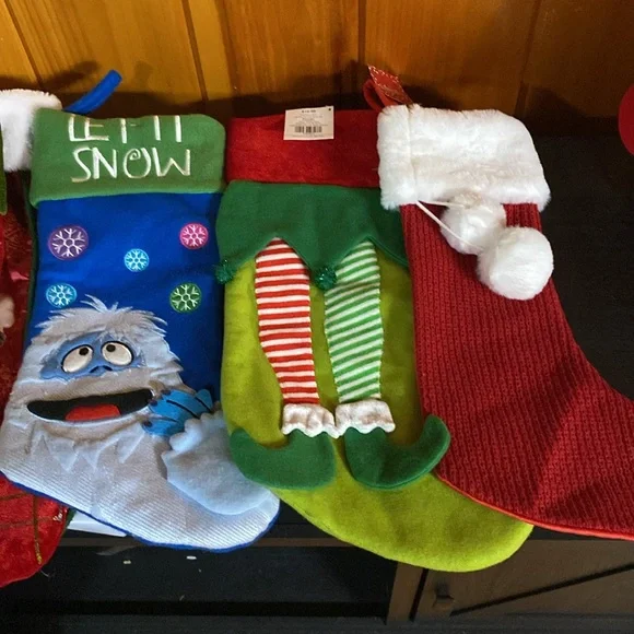 Set of 5 different Christmas stockings NEW - Picture 2 of 11